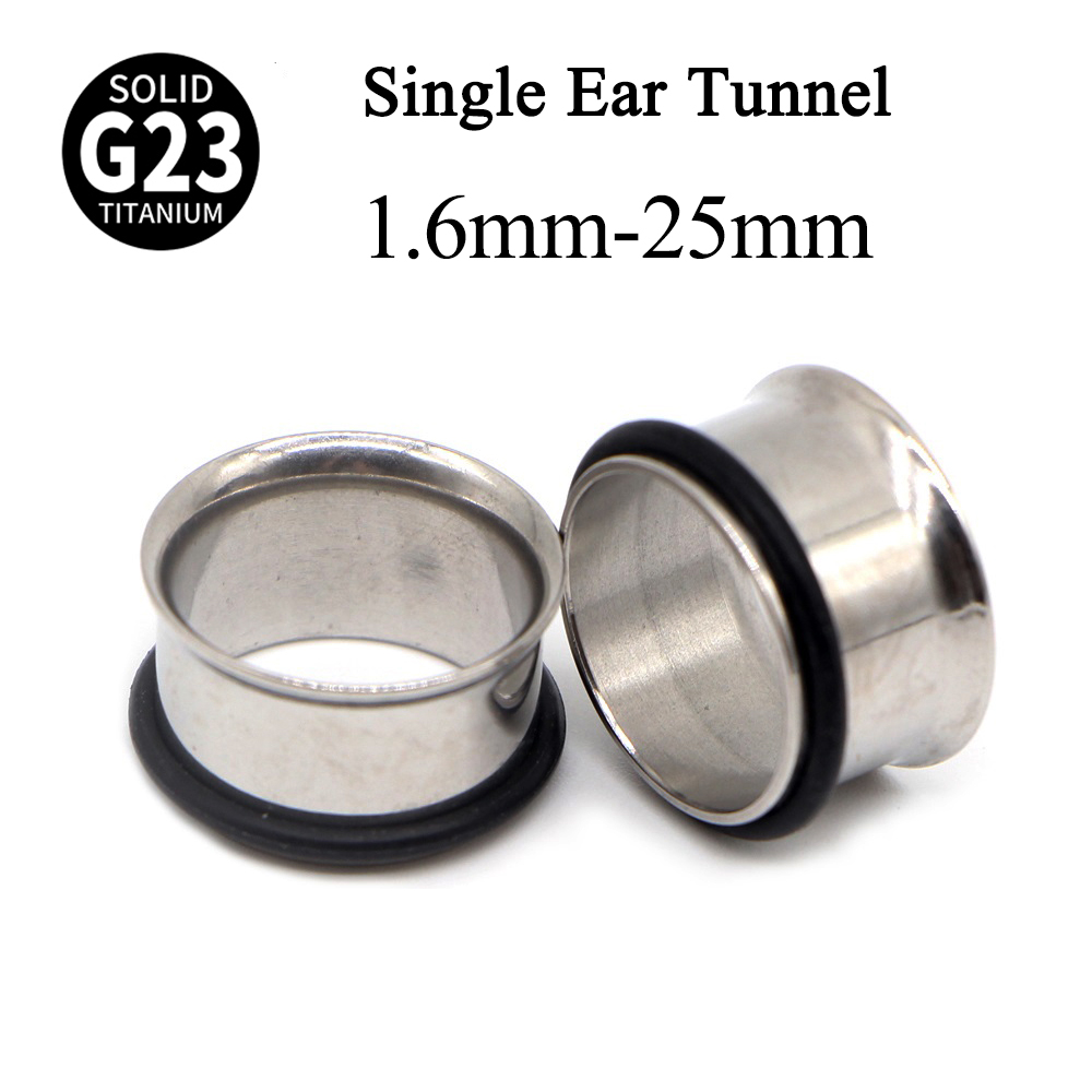 Body Jewelry Gauges - 1 çift G23 titanyum tek Flare