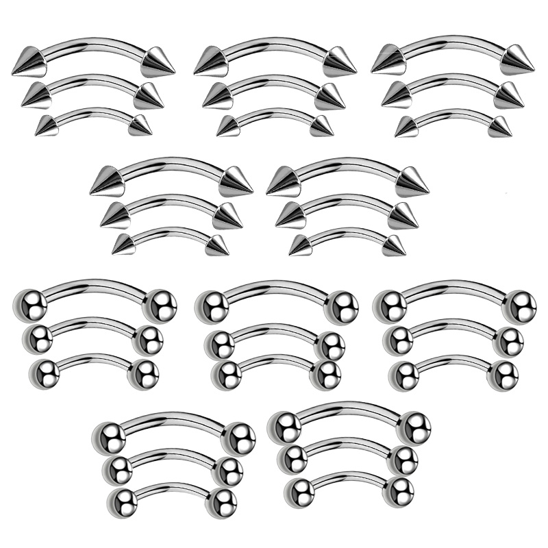 Body Jewelry Gauges - 3/30 adet kaş Piercing takı kavisli