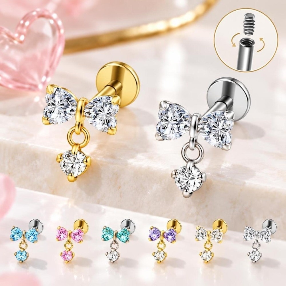 Body Jewelry Internally Threaded - G23 Titanyum Kıkırdak Küpe, İçten Dişli,