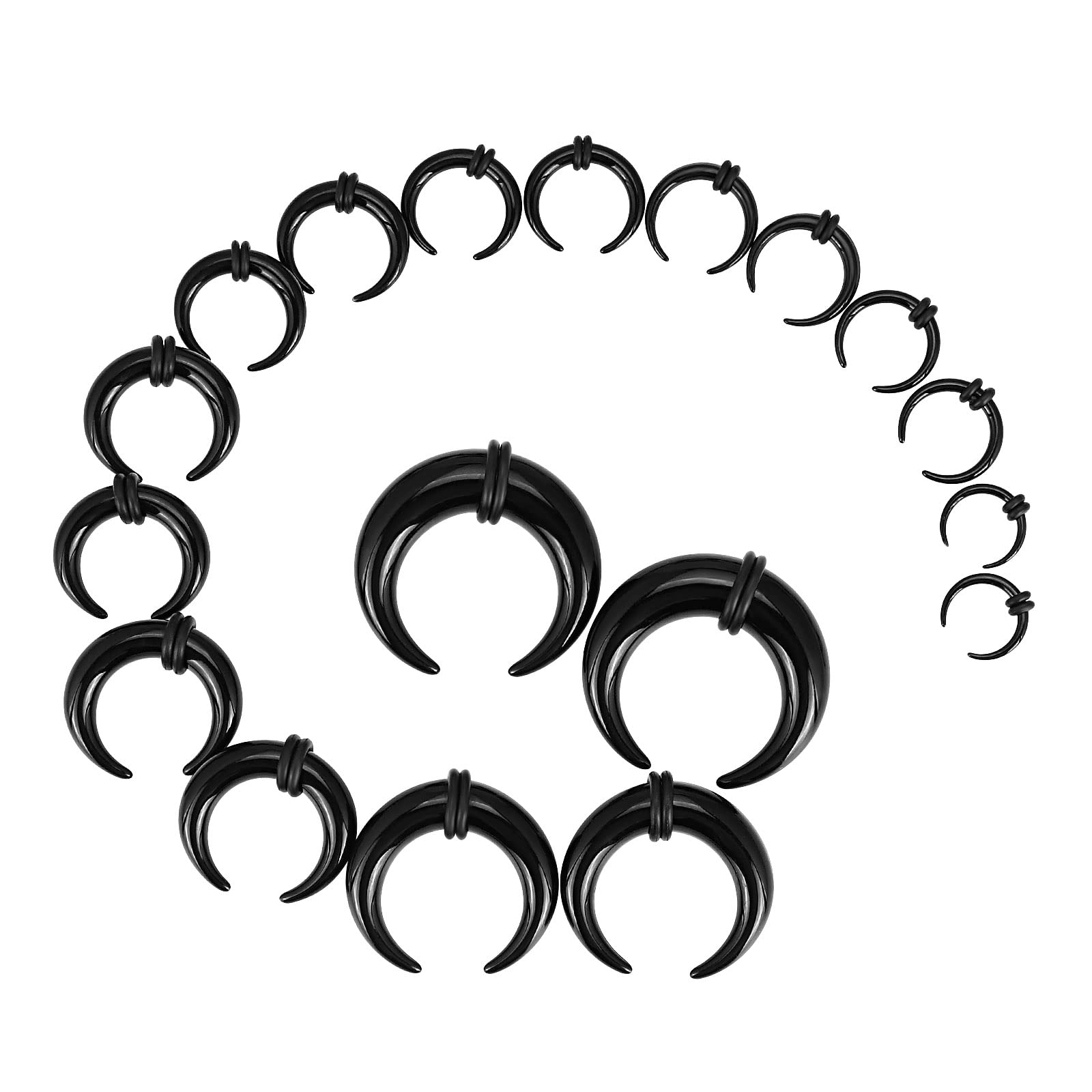 Body Jewelry Gauges - 18 adet Akrilik Septum Pincher Konik