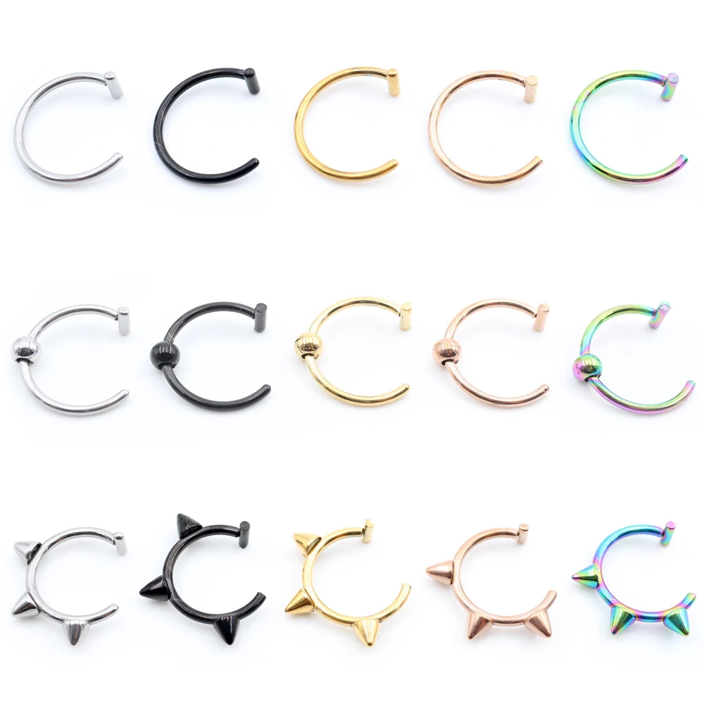 Body Jewelry Metal Types - 1 Adet Paslanmaz Çelik Burun Halkası,