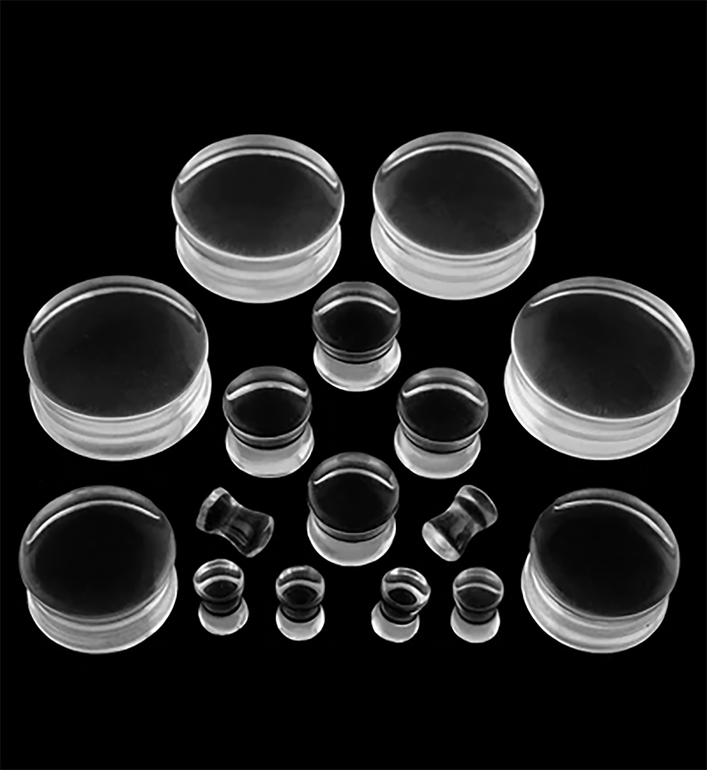 Body Jewelry Gauges - 1 ÇIFT Akrilik Şeffaf Renk Katı