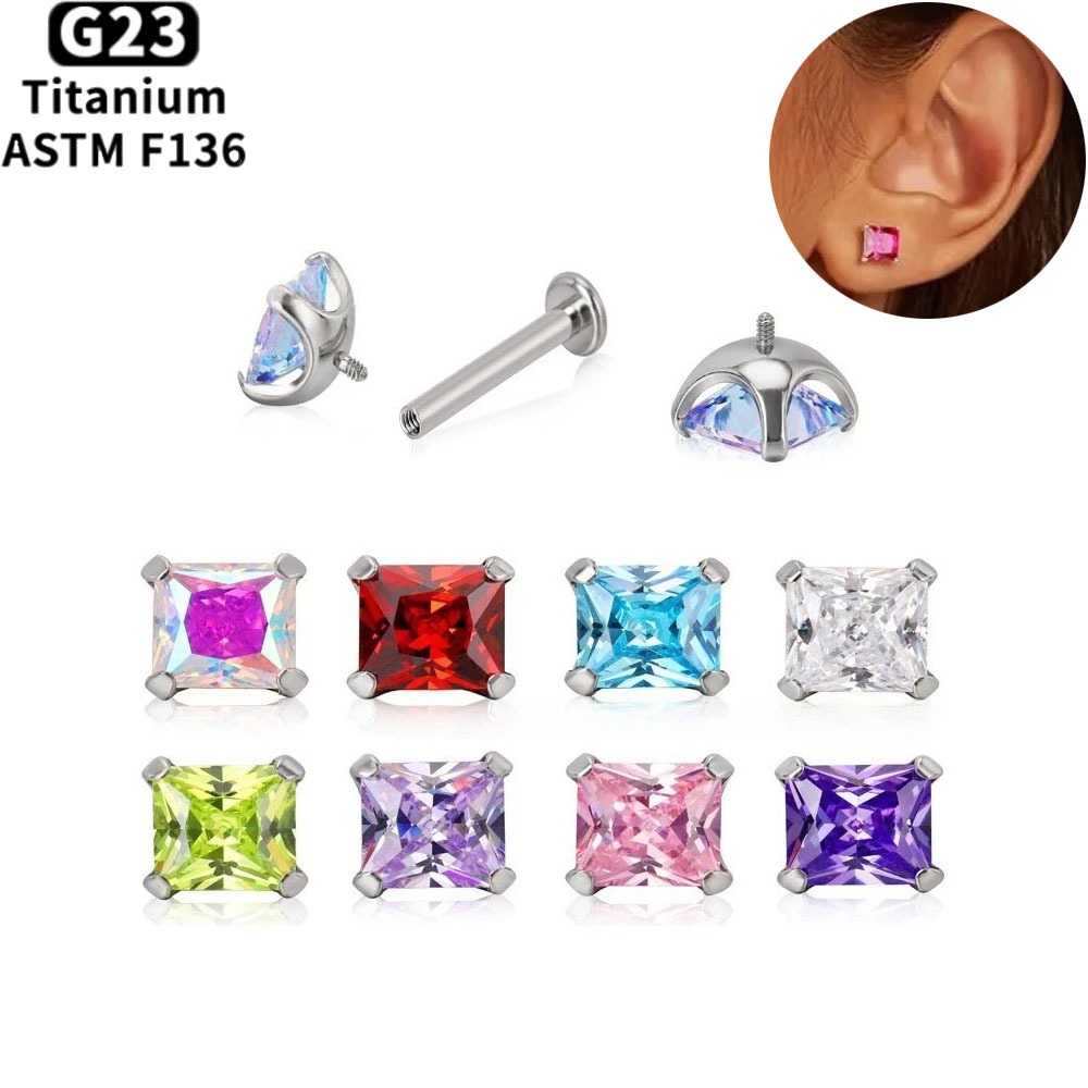 Body Jewelry Internally Threaded - ASTM F136 Titanyum Dudak Piercing Halkaları