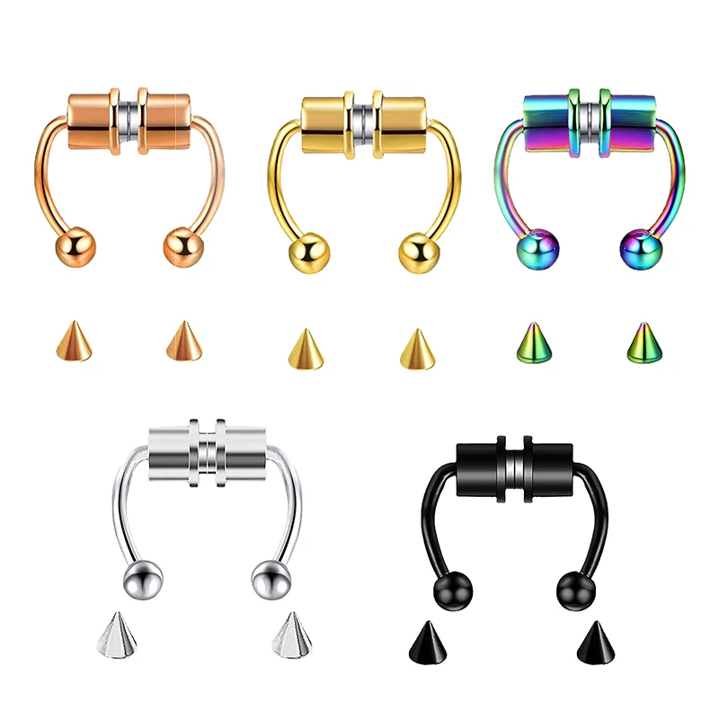 Body Jewelry Art - Sahte piercing burun halkası Hoop Septum