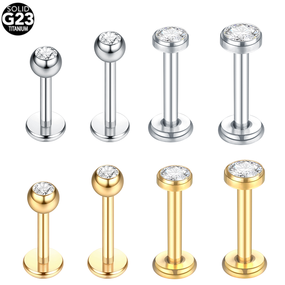 Body Jewelry Internally Threaded - G23 titanyum Labret Piercing dudak yüzük