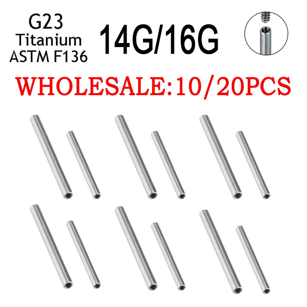 Body Jewelry Internally Threaded - 10 adet/grup ASTM F136 Titanyum 14G