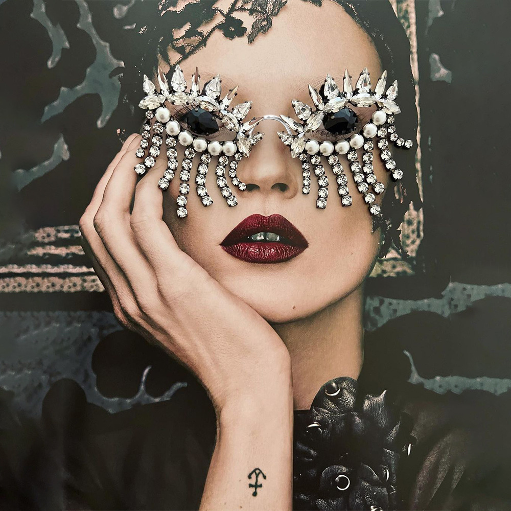 Qualiti Body Jewelry - Stonefans püskül gözlük çerçeve kadınlar için