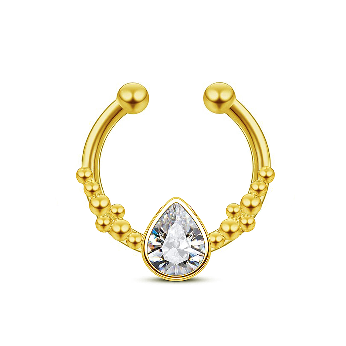 Body Jewelry Art - Paslanmaz çelik at nalı su damlası