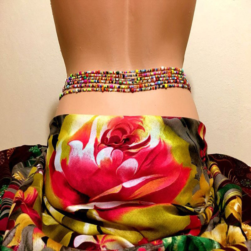 Body Jewelry Beach - Kadınlar katmanlı boncuklu göbek zinciri Boho