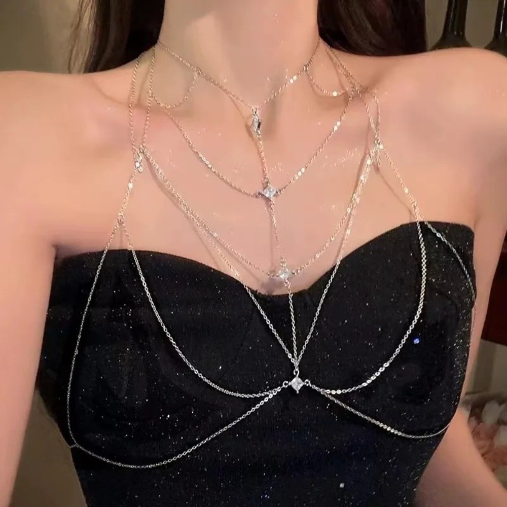 Simli Yapay Elmas Göğüs Zincir - Body Jewelry Art incelemesi ve fiyatı