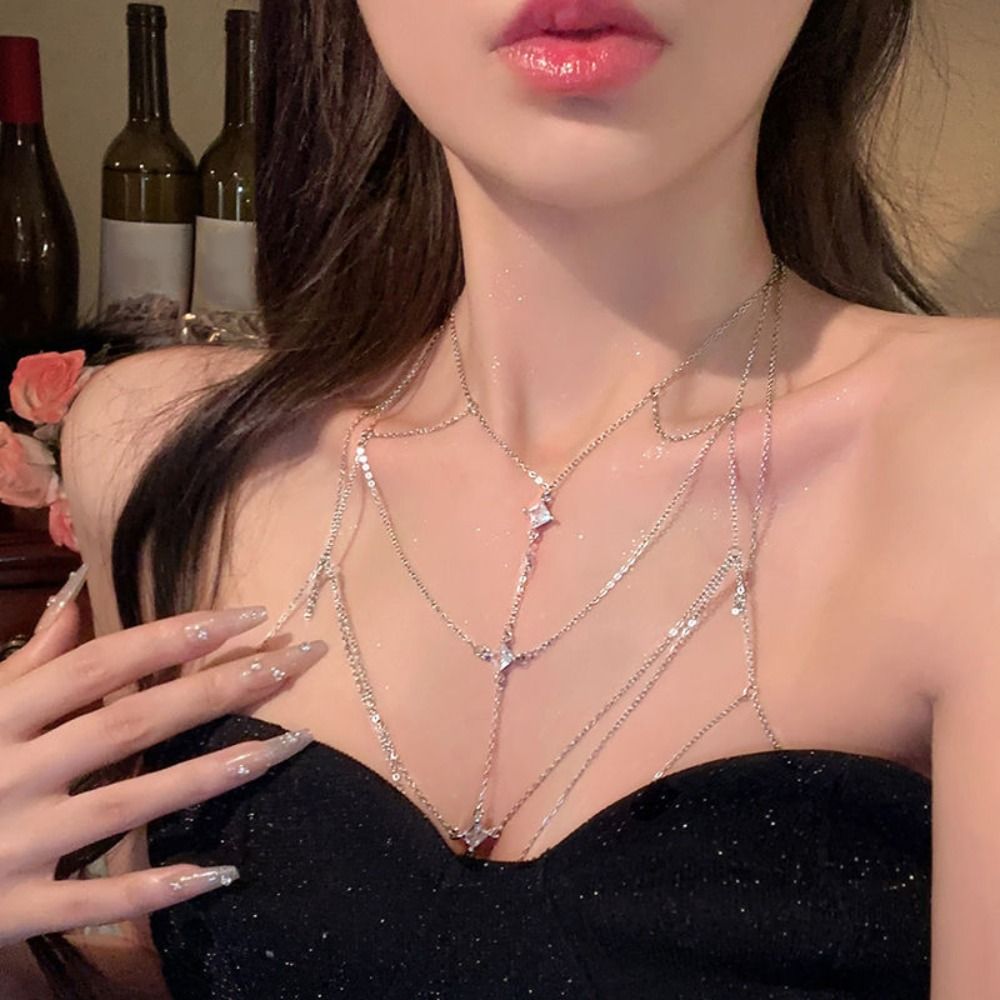 Simli Yapay Elmas Göğüs Zincir - Body Jewelry Art incelemesi ve fiyatı