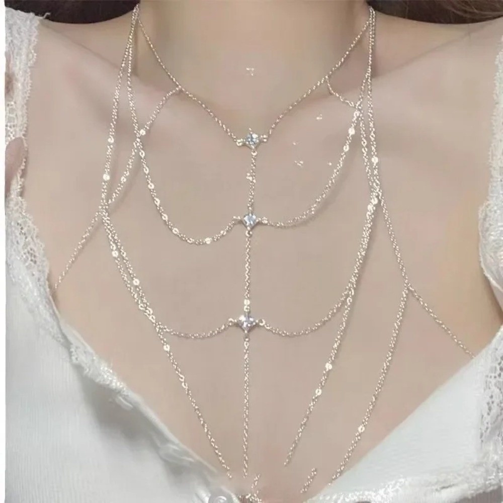 Simli Yapay Elmas Göğüs Zincir - Body Jewelry Art incelemesi ve fiyatı