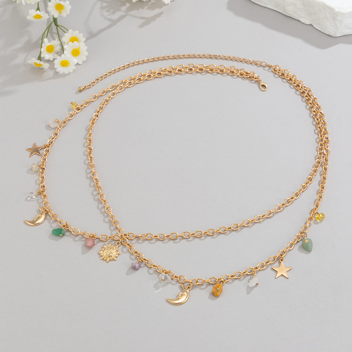 Boho Yıldız Ay Güneş Kolye Bel - Body Jewelry Beach incelemesi ve fiyatı