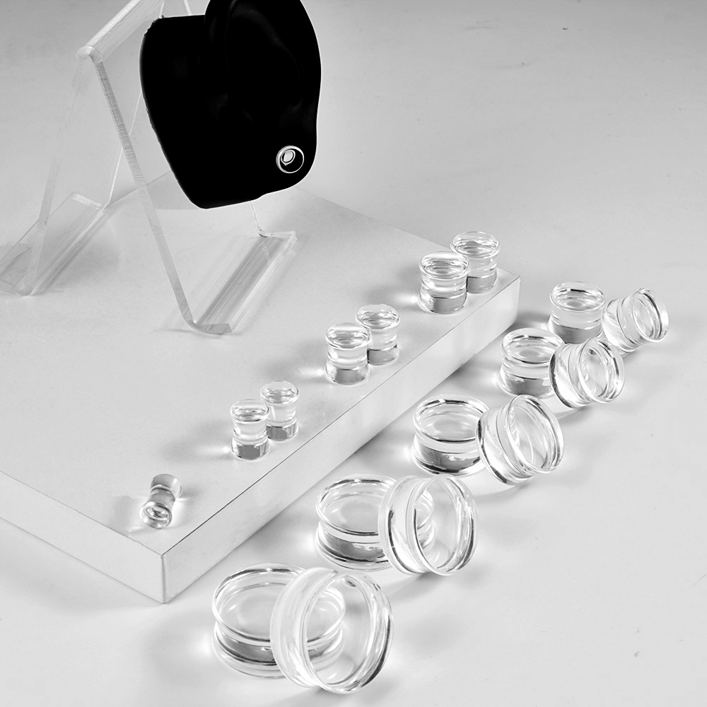 1 ÇIFT Akrilik Şeffaf Renk Kat - Body Jewelry Gauges incelemesi ve fiyatı