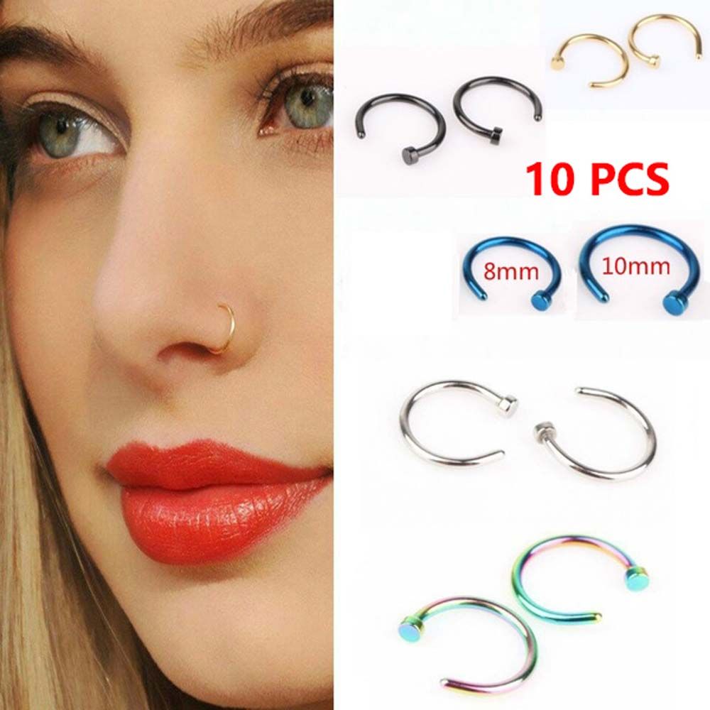 10 Adet İnce Paslanmaz Çelik K - Body Jewelry Art incelemesi ve fiyatı