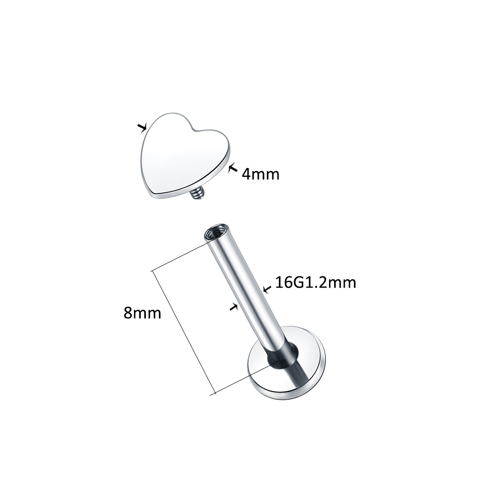 1 adet titanyum kalp yaprak yı - Body Jewelry Internally Threaded incelemesi ve fiyatı