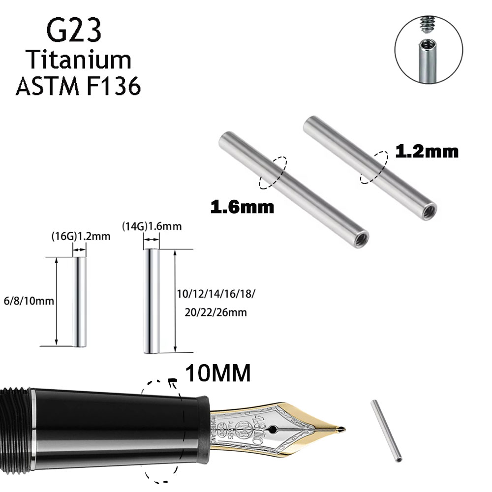 10 adet/grup ASTM F136 Titanyu - Body Jewelry Internally Threaded incelemesi ve fiyatı