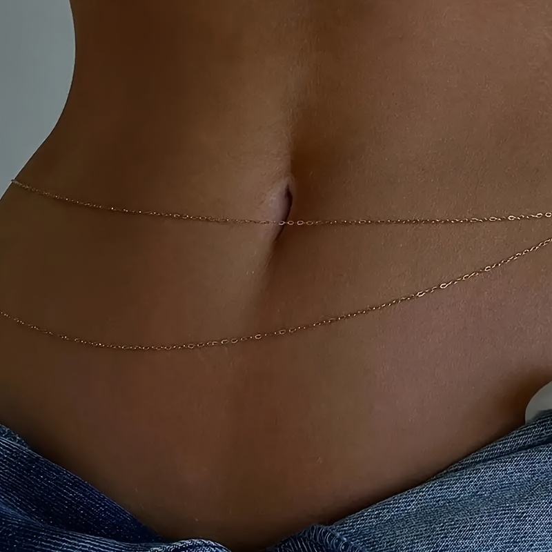 1Çift katmanlı altın metal bel - Body Jewelry Beach incelemesi ve fiyatı