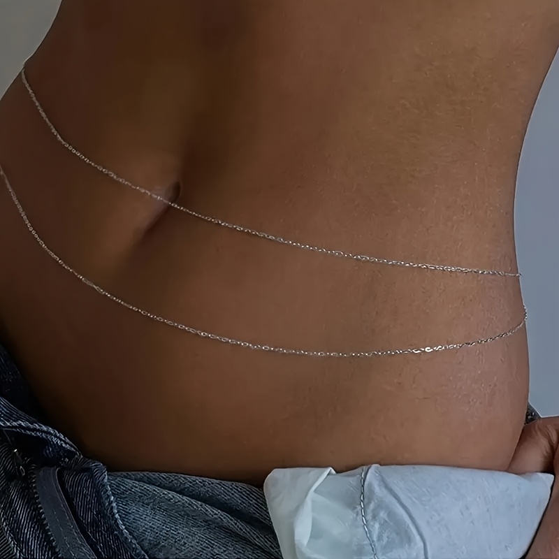 1Çift katmanlı altın metal bel - Body Jewelry Beach incelemesi ve fiyatı