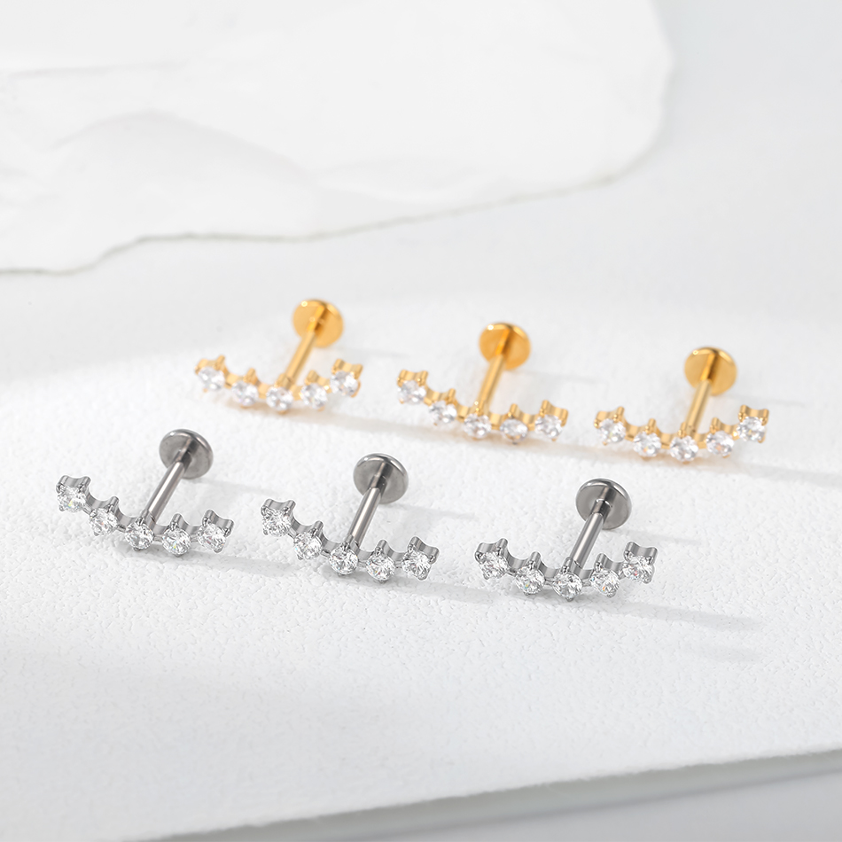 1 adet G23 titanyum zirkon kul - Body Jewelry Internally Threaded incelemesi ve fiyatı